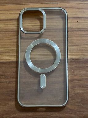 Clear Silver-Trim MagSafe-Compatible Phone Case